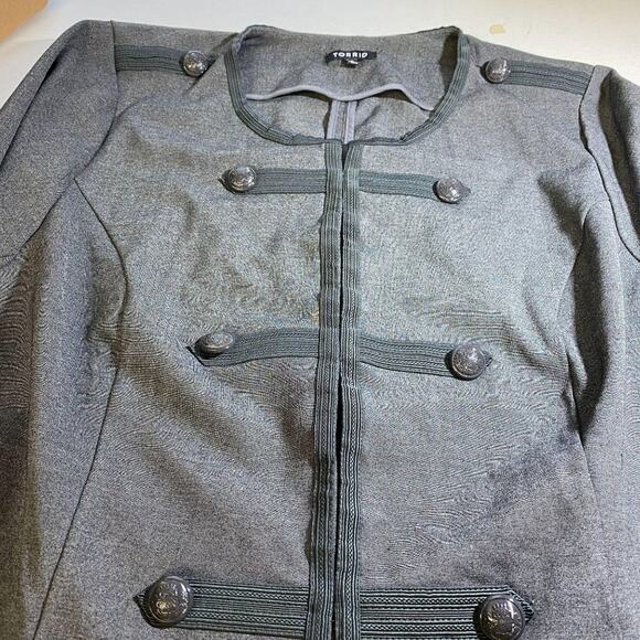 Torrid Grey Military Style Rayon Blend Career Workwear Business Fitted Jacket 4x - Picture 5 of 9